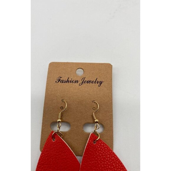 Red Teardrop Fashion Jewelry Earrings Lightweight Gold Hooks For Women - Picture 4 of 6